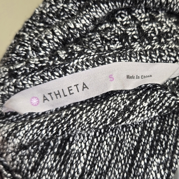 Athleta Cable Knit Gray Pull OverHooded Dolmen Long Sleeve Sweater Women's Size - Picture 6 of 6